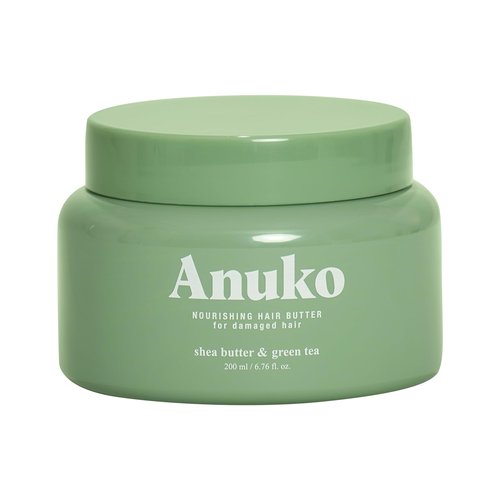 Anuko Nourishing Hair Butter for Damaged Hair, 6.7 oz, Shea Butter & Green Tea, Korean Hair Care, Hair Treatment Mask, Vegan Protein