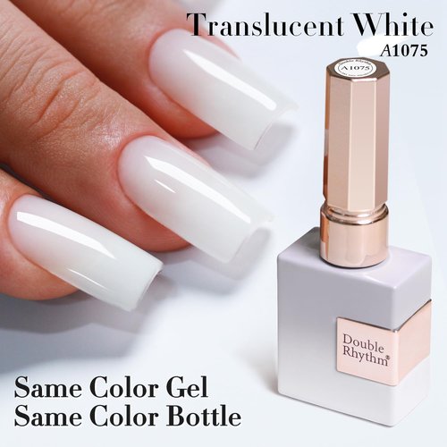 Double Rhythm Gel Nail Polish - Pure Sheer Soak Off Formula | Milky White 15ML for DIY Manicure