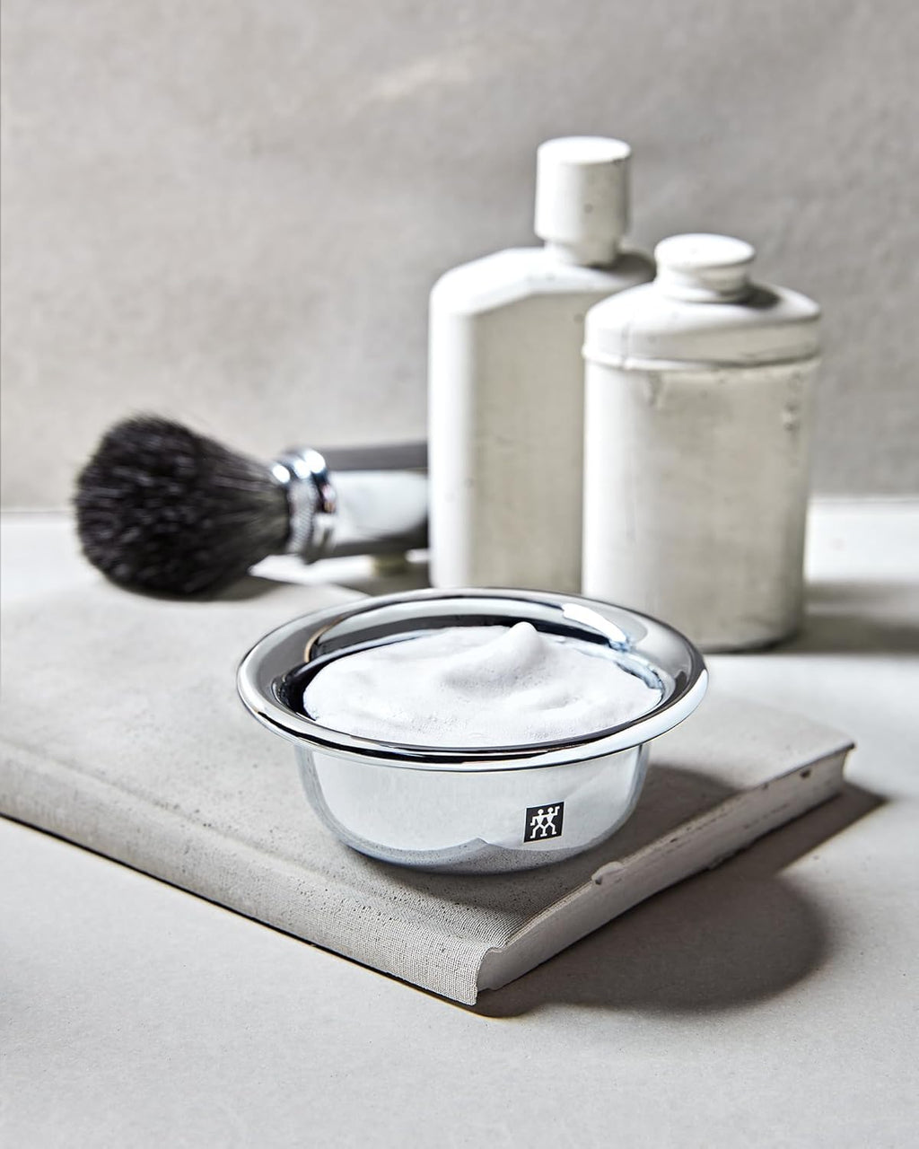 ZWILLING Shaving Bowl (wet shave, storage for shaving soap, bowl for whipping up lather, chrome plated), Silver