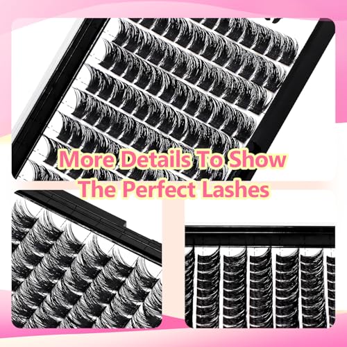 14mm Wide Stem False Eyelash Clusters - DIY 10-20mm Dramatic Lash Extensions Hannahool