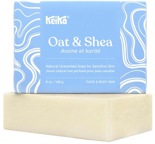 Keika Baby Soap Bar - Oat & Shea Unscented for Eczema Relief | 5 oz for Sensitive Skin
