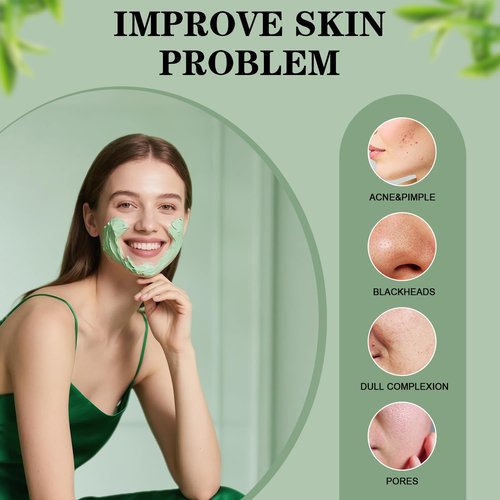 Green Tea Deep Cleanse Mask, Blackhead Remover with Green Tea Extract, Deep Cleanse Mask Stick for Face Deep Pore Cleansing, Oil Control, Moisturizing, and Shrink Blackheads for Men and Women, 2PCS