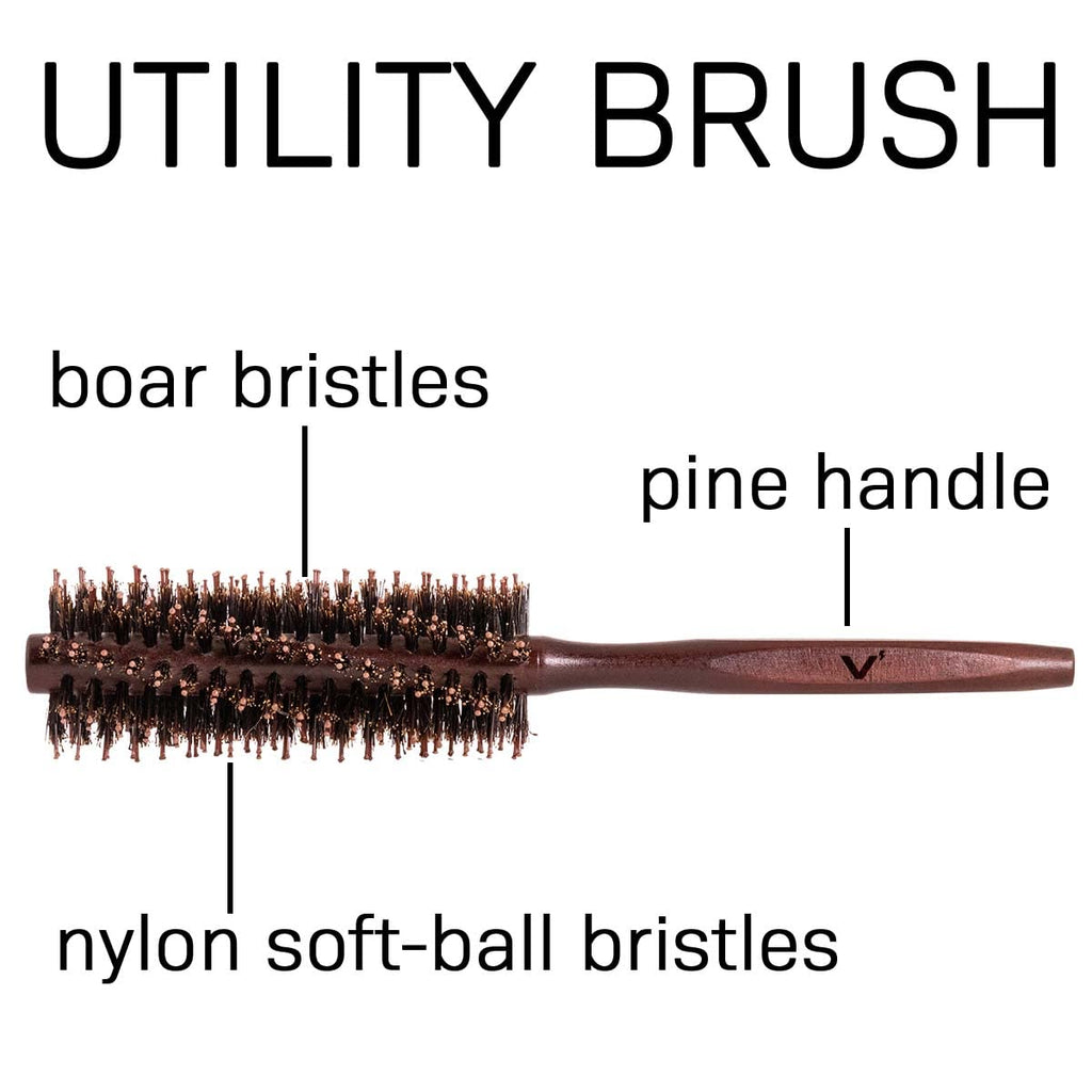 VOLT Hair Brush for Men, Natural Pine Wood, Boar & Nylon Bristles, All Hair Types - Beard Styling and Shaping Tool