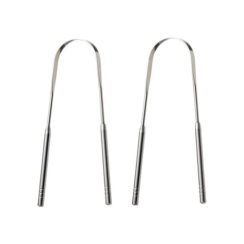 Éclat Stainless Steel Tongue Scraper - Travel Case Included | Flexible & Durable Oral Hygiene Tool (Twin U Shape x2)