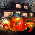 Halloween Inflatable Octopus Pirate Lighted Decor - 7.2 ft Spooky Yard Decoration