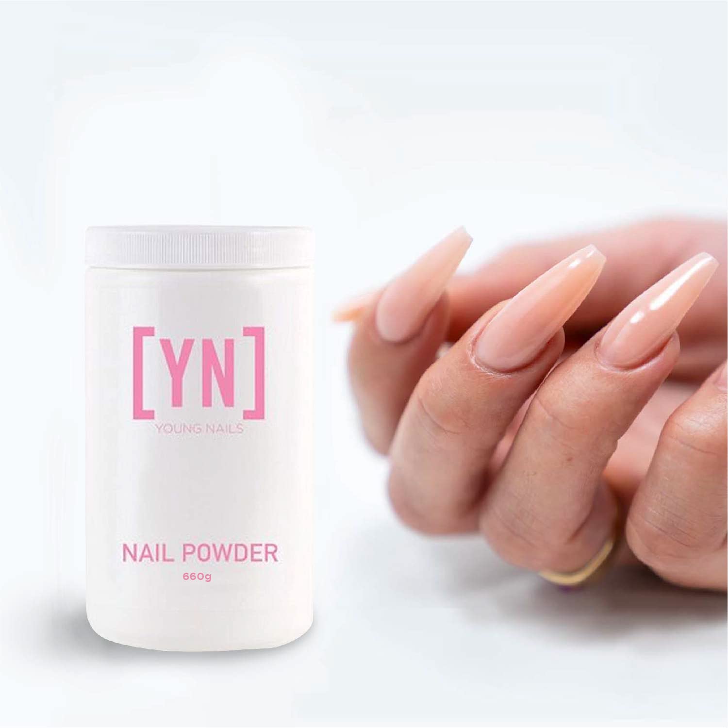Young Nails Acrylic Cover Powder - Bare Color, 660 Gram for Professional Nail Art