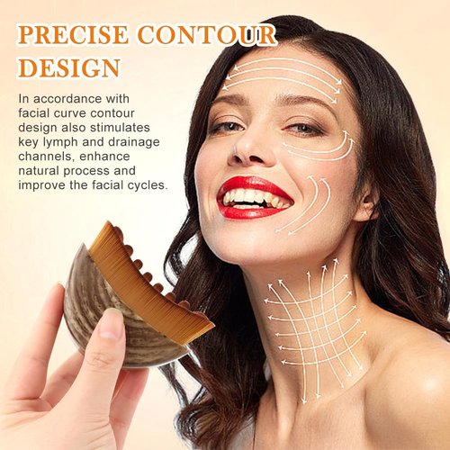 New Lymphatic Contour Face Brush, Dry Brushing Face Brush, Lymphatic Drainage Massager for Face, Ergonomically Designed to Fit The Skin Precisely and Relieve Fatigue (2PCS)