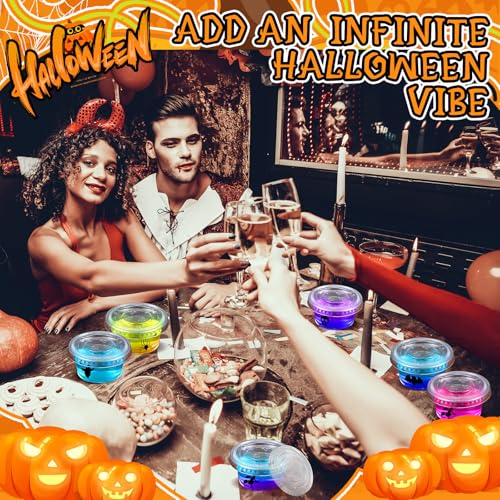Halloween Jack O Lantern Plastic Shot Cups with Lids - 150 Pack, Classic Style