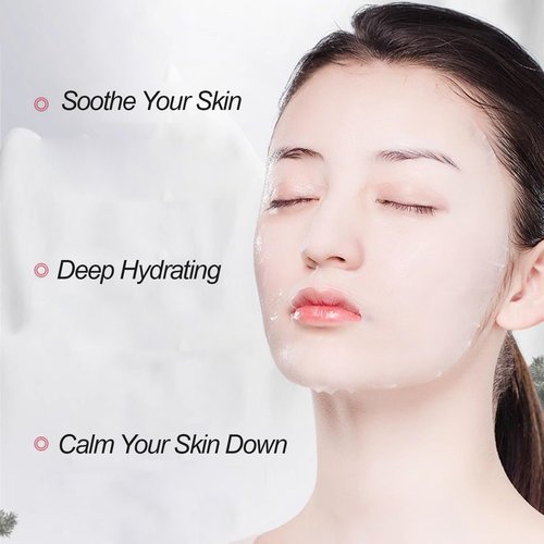 NEW Fan Beauty Secret Seagrape Deep Hydrating Water Facial Gel Mask, 1 Box of 5 Sheets, Moisturizing Anti Stress Facial Sheet Mask