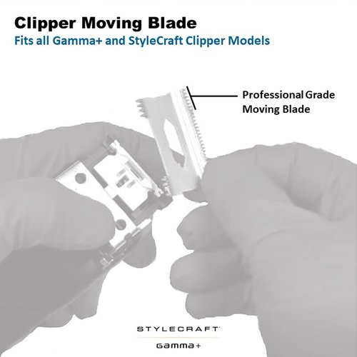 GAMMA+ Replacement Fixed Stainless Steel Faper Hair Clipper Blade with Moving Stainless Steel Slim Deep Tooth Cutter Set