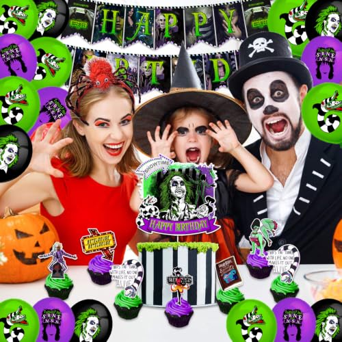 Halloween Birthday Decorations Set with Horror Beetleju Characters - 32 Pieces