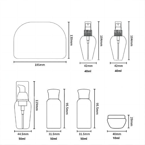 Cracrab Travel Size Spray Bottles TSA Approved Small Mini Containers Accessories 2 oz - Blue, Leakproof, Lightweight