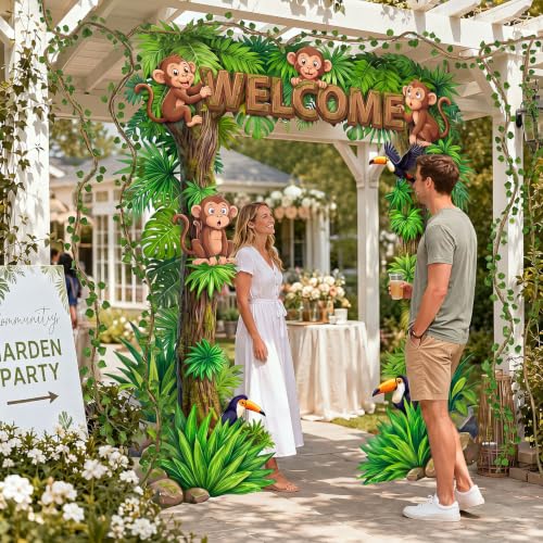 Jungle Safari Party Decoration Kit with Banners Vines and Garlands for Rainforest Theme
