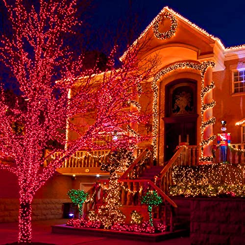 Red Christmas String Lights 132FT 400 LED Connectable Waterproof Indoor Outdoor
