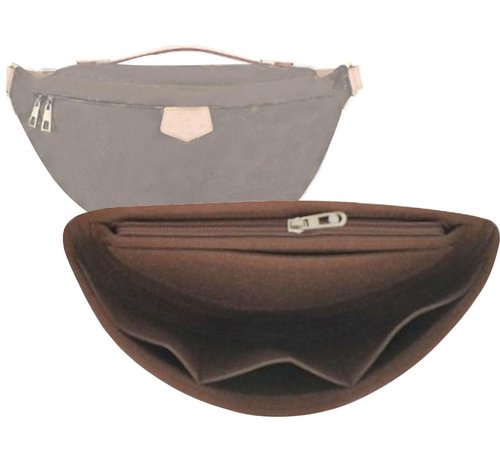 Lckaey Purse Organizer Insert for Waistpack Inner Sleeve BUMBAG Lining Bag Storage Bag2047Dark brown