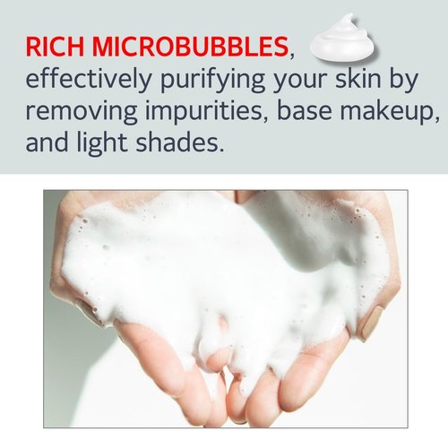 MAKE P:REM Safe Me. Relief Moisture Cleansing Foam, Delicate Eye-Friendly Face Wash for Sensitive Skin, pH Balanced Deep Pore Cleansing, Korean Skin Care, 3.38 Fl Oz, 100ml