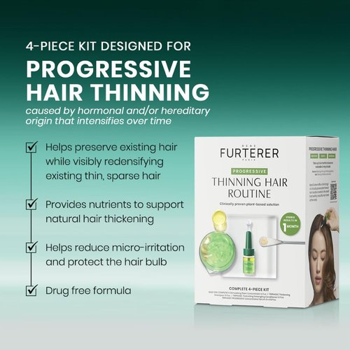 Rene Furterer Triphasic Serum for Hormonal Thinning Hair - Drug-Free Leave-In Treatment | 30-Day Supply