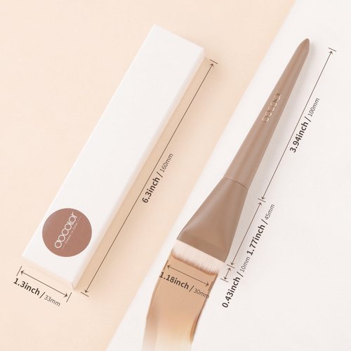 docolor Flat Foundation Brush Korean Makeup Brush Liquid Makeup Brush Premium Makeup Face Brush for Blending, Cream, Thin Foundation Brush Makeup Tool Face Foundation Flat Brush,Khaki