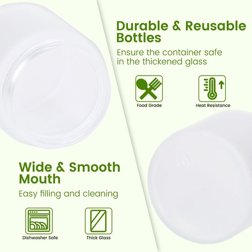 EkkoVla 24 Pack 4 oz Frosted Glass Jars with Lids, Round Empty Cosmetic Containers with Inner Liners for Lotion, Cream, Ointments, Powder, Candle