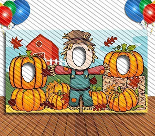 Halloween Face Hole Banner - Kids Party Decor for Pumpkin Patch & Fall Events