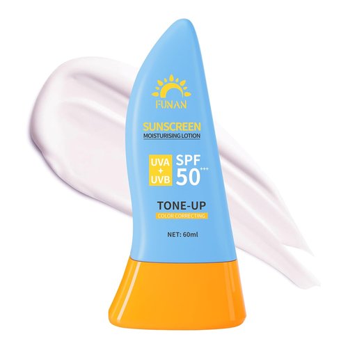 FUNAN Face Sunscreen SPF 50+ - Waterfull Tone-Up Serum, Oil-Free & Oxybenzone-Free, 2.1 Fl Oz