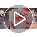 Bloody Handprint Halloween Table Runner Set - 6 Lace Decor 30x70 Inches - Red Variant