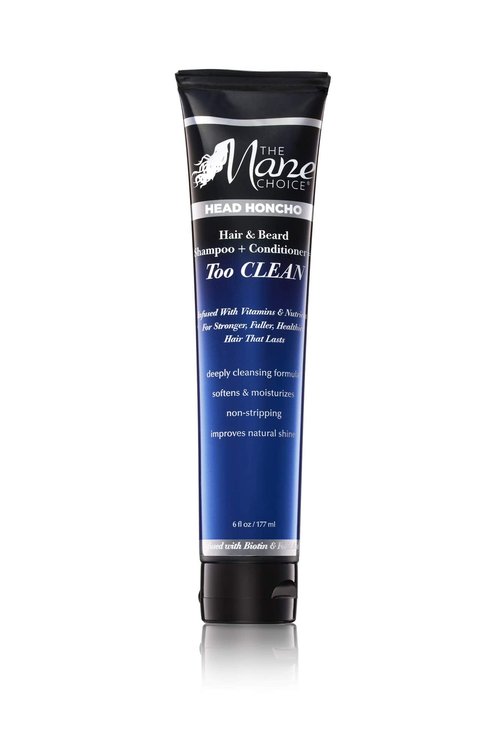 THE MANE CHOICE Head Honcho Hair & Beard Shampoo And Conditioner Too CLEAN- Vitamins And Nutrients For Stronger, Fuller, and Healthier Hair And Beard (6 Ounces / 177 Milliliters)