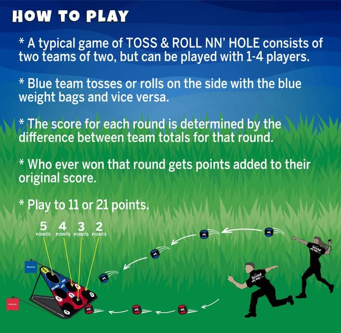 TOSS & ROLL NN' Hole - Portable Cornhole Game for Water or Land | Fun for All Ages