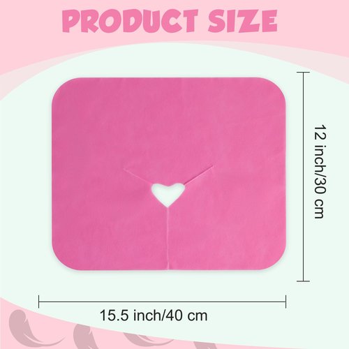 200 Pieces Disposable Face Cradle Covers Massage Headrest Covers for Massage Tables and Massage Chairs Beauty Spa Salon Bed, 11.8 x 15.7 Inches (Pink)