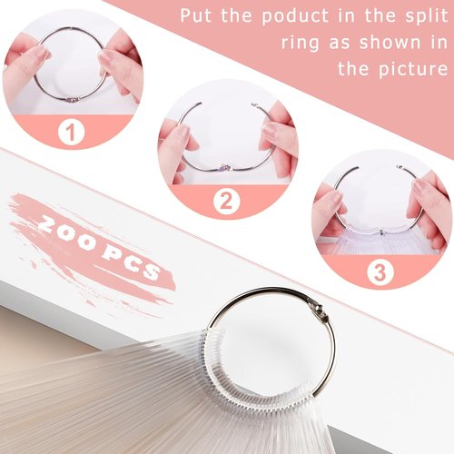 ADULLPONY 200Pcs Nail Swatch Sticks Nail Polish - Nail Sample Swatches for Gel Polish Clear Nail Polish Swatch Stick Nail Color Display - Nail Swatches Sticks