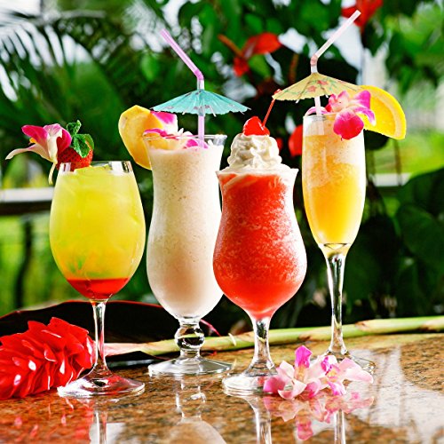 Umbrella Design Drinking Straws for Beach & Party - 50 Pack