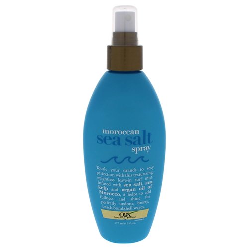 OGX Argan Oil of Morocco Sea Salt Spray - Curl-Defining Leave-In Mist for Beach Waves, 6 Fl Oz