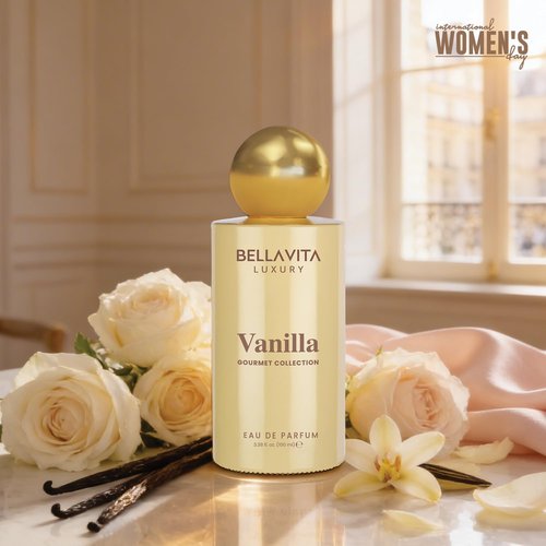 Bellavita Luxury Vanilla Eau de Parfum - Unisex Long-Lasting Fragrance | 100 ml (3.4 fl. oz.) | Gourmet Coconut & Vanilla Notes