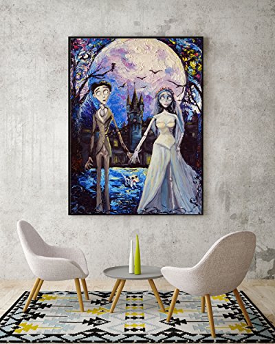 Starry Night Wall Art Canvas Print - Victor and Emily, 13x19 Inches - Nursery & Living Room Decor