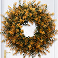 26 Inch Fall Wreath for Front Door Outdoor Boxwood Wreath - Orange
