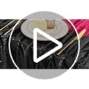 Black Sequin Table Cloth Skirt 132x90 Inch Party Decorations Sparkly Fabric