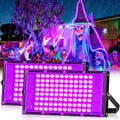 100W Black Light LED Flood Light 2 Pack Waterproof for Glow Parties, Halloween