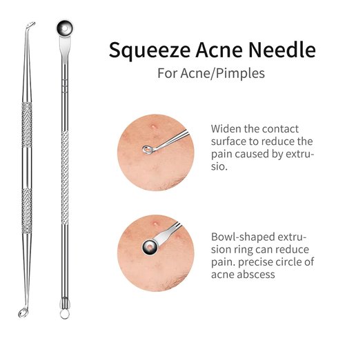 Blackhead Remover Tools,Upgrade 8 PCS Acne Needles,GERY Whitehead Removal Extractor Pimple Popper Kit, Professional Stainless Pimple Blemish and Pore Cleaner Set with Leather Package