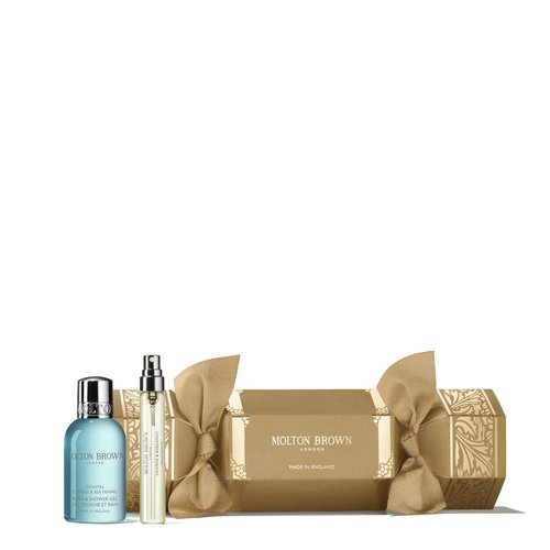 Molton Brown Coastal Cypress & Sea Fennel Christmas Cracker - Eau de Toilette 0.25 fl. oz. & Body Wash 1.7 fl. oz. Luxury Scented Body Care Gift Set
