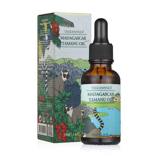 TREEANNSEA Madagascar Tamanu Oil 1.05 Fl.Oz / 30ml,100% Pure, Cold Pressed, Unrefined, Virgin,For Face, Hair & Skin Care - Natural Moisturizer | Korean Skin Care, Animal Testing Free