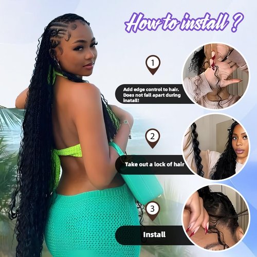 Deep Wave Human Braiding Hair for Boho Braids – 10 Inch 120g 3 Bundles/Pack Natural Black, 100% Unprocessed 12A Brazilian Virgin Hair Bulk, No Weft, Wet & Wavy Curly Knotless Extensions