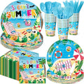 Summer Halloween Skeleton Party Supplies Set - 168 Pieces for Spooky Celebration