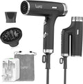 LURA Dual Voltage Travel Hair Dryer - Compact & Lightweight Mini Blow Dryer with Diffuser (Black)