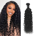 Water Wave Human Hair Bundles 24 Inch 12A Brazilian Water Wave Curly Bundles Wet And Wavy Bundles Double Weft Deep Curly Wave Bundles Natural Black