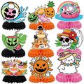 Summer Halloween Honeycomb Centerpieces Set - 9 Festive Table Decorations