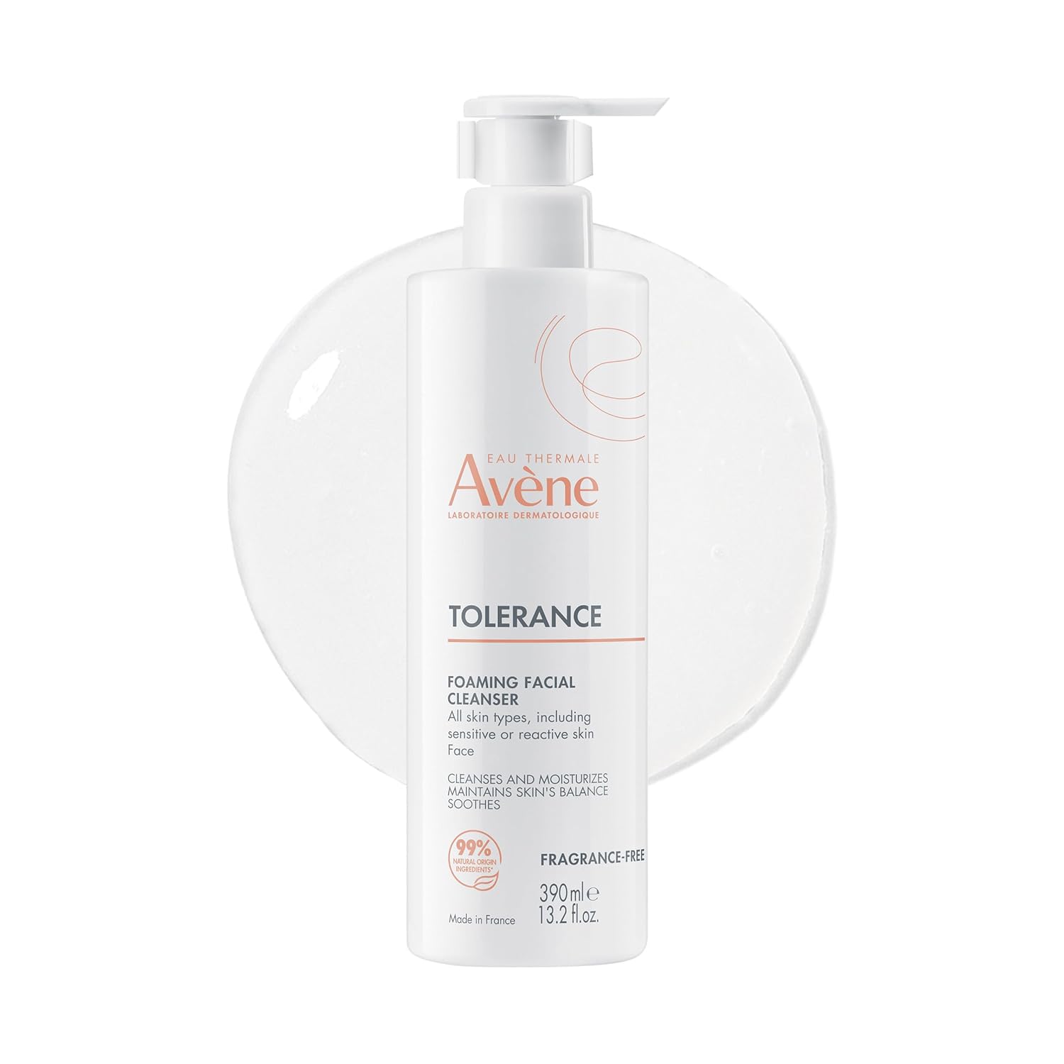 Avène Tolerance Daily Foaming Facial Cleanser - Gentle Face Wash for Sensitive Skin | Fragrance-Free, Glycerin & Niacinamide