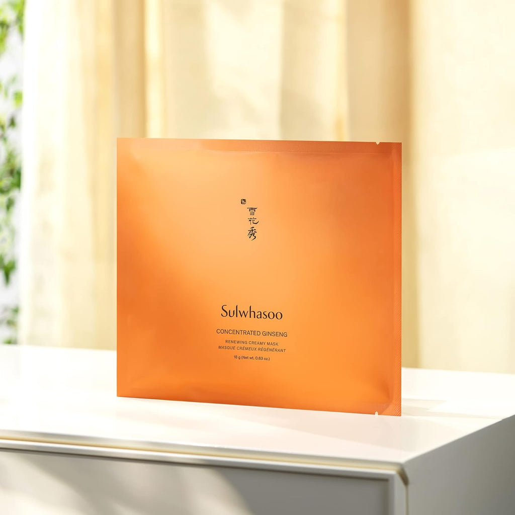 Sulwhasoo Concentrated Ginseng Renewing Sheet Mask - Korean Anti-Aging Formula for Wrinkles & Firmness | Nourishing Hydration with Ginseng & Peptides