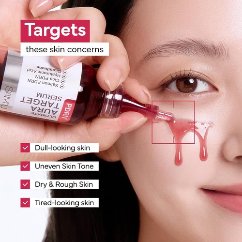 SAM'U PDRN Ultimate Aura Target Serum - PDRN Salmon glow serum with Glutathione, Vitamin C & Niacinamide, Korean Skin Care