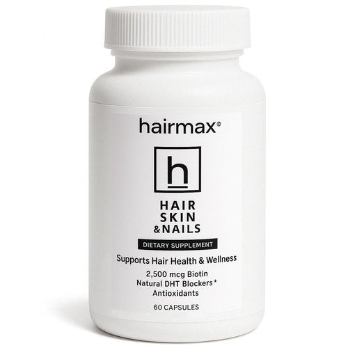 Hairmax Hair, Skin and Nails Dietary Supplement – Hair Loss & Hair Regrowth Treatment. 2500mcg Biotin, DHT Blocker, MSM & Antioxidants, 60 Capsules
