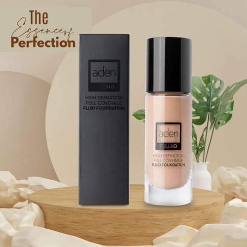 aden fluid Foundation Makeup with Nano Technology 20ml – Color Adapting, Waterproof – Foundation Full Coverage – High Definition, Long Lasting – Foundation for Mature Skin – Made in Italy